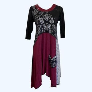 Patchwork Grunge Handkerchief Tunic Dress